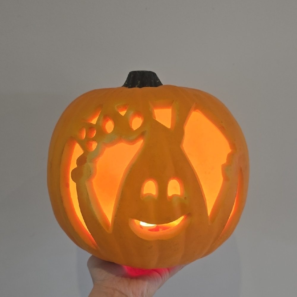 Vintage 90s Halloween Gemmy Boo Light Up Jack Or Lantern Foam Mold